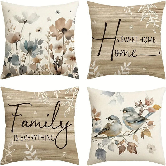 Bird Flower Pattern Soft Comfortable Cushion Cover ,18x18 inch by MadisonnSavannahBoutique