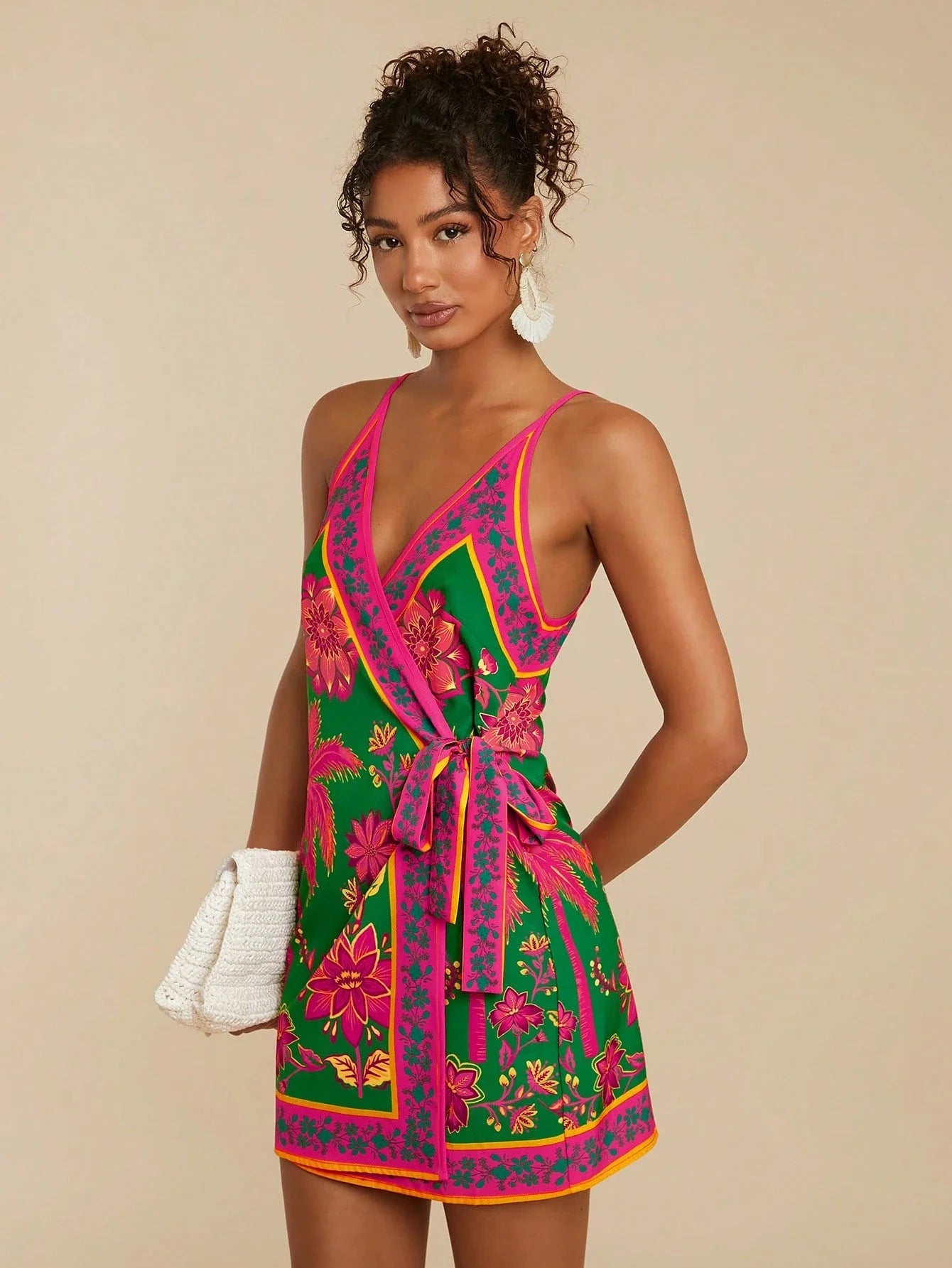 Women Wrap Floral Print Boho Dress Mini by MadisonnSavannahBoutique
