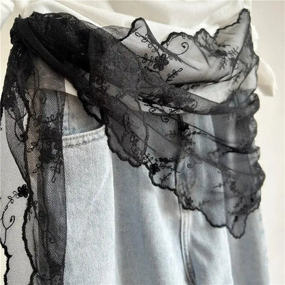 Lace Embroidered Silk Scarf by MadisonnSavannahBoutique