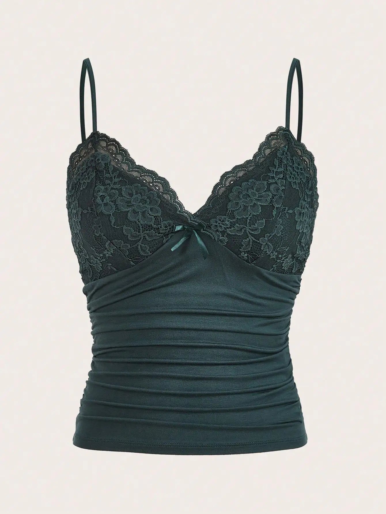 Lace Pleated Cami Tank Top by MadisonnSavannahBoutique