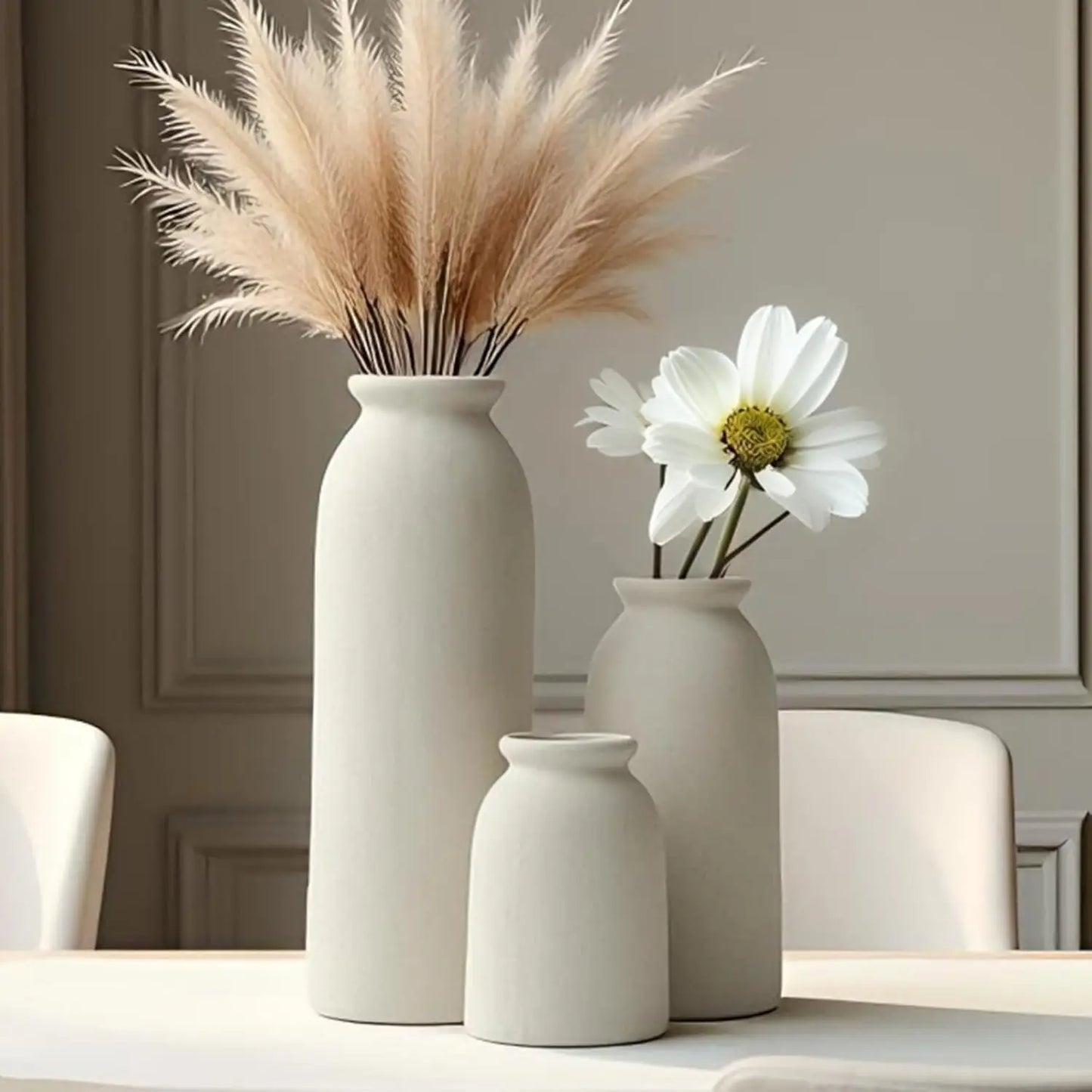 Set of 3 Ceramic Vases by MadisonnSavannahBoutique