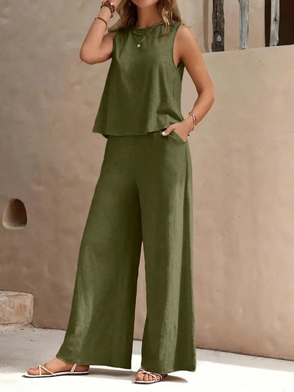 Top And Wide Leg Pants Set by MadisonnSavannahBoutique