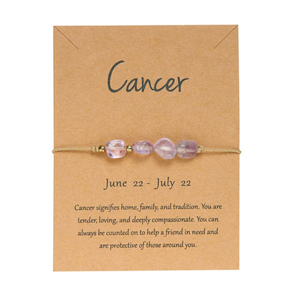 Charm 12 Constellation Irregular Natural Stone Beads Bracelets Birthstone Zodiac Signs by MadisonnSavannahBoutique