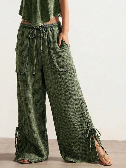 Bohemian Casual Wide Leg Pants by MadisonnSavannahBoutique
