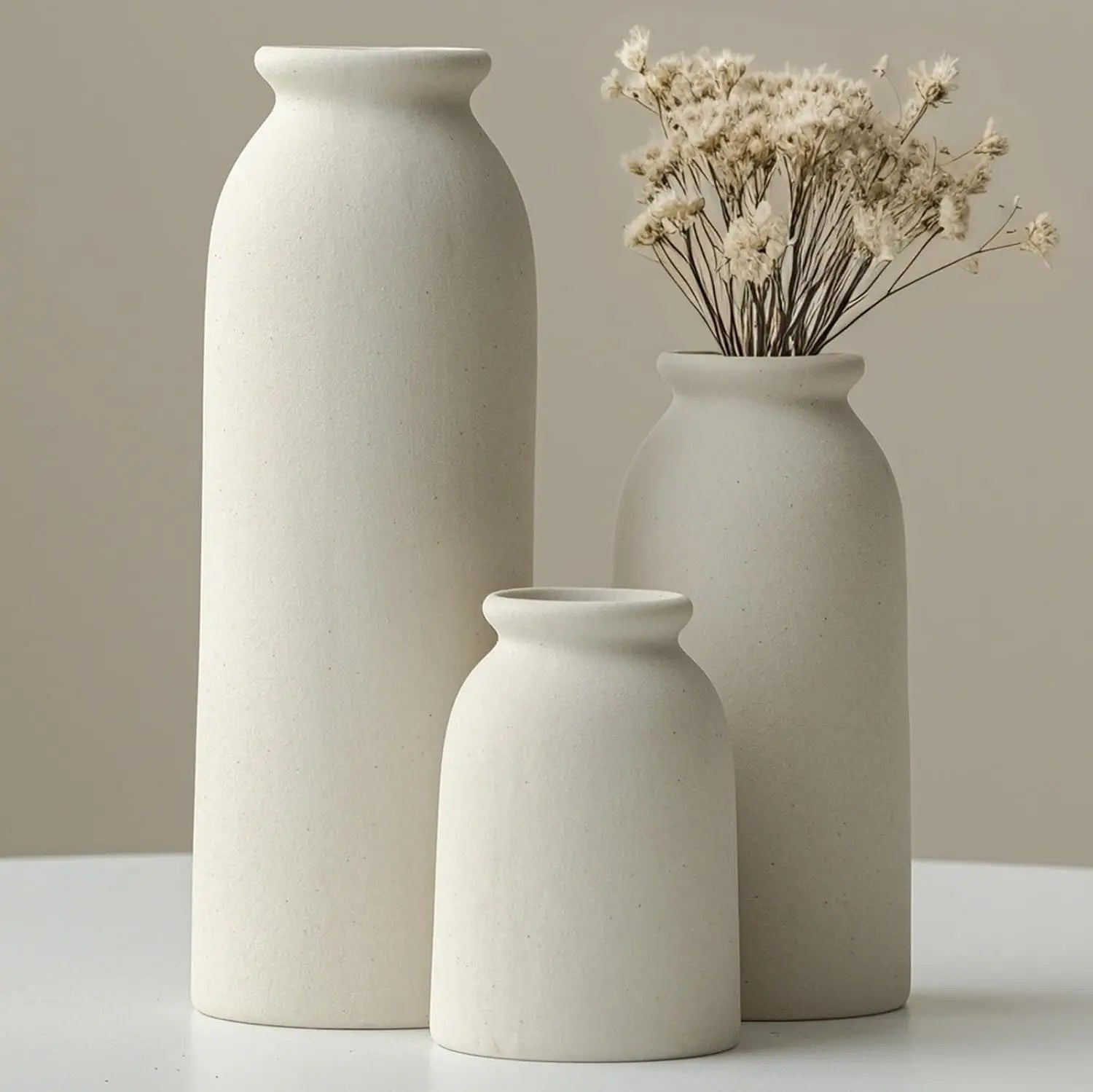 Set of 3 Ceramic Vases by MadisonnSavannahBoutique