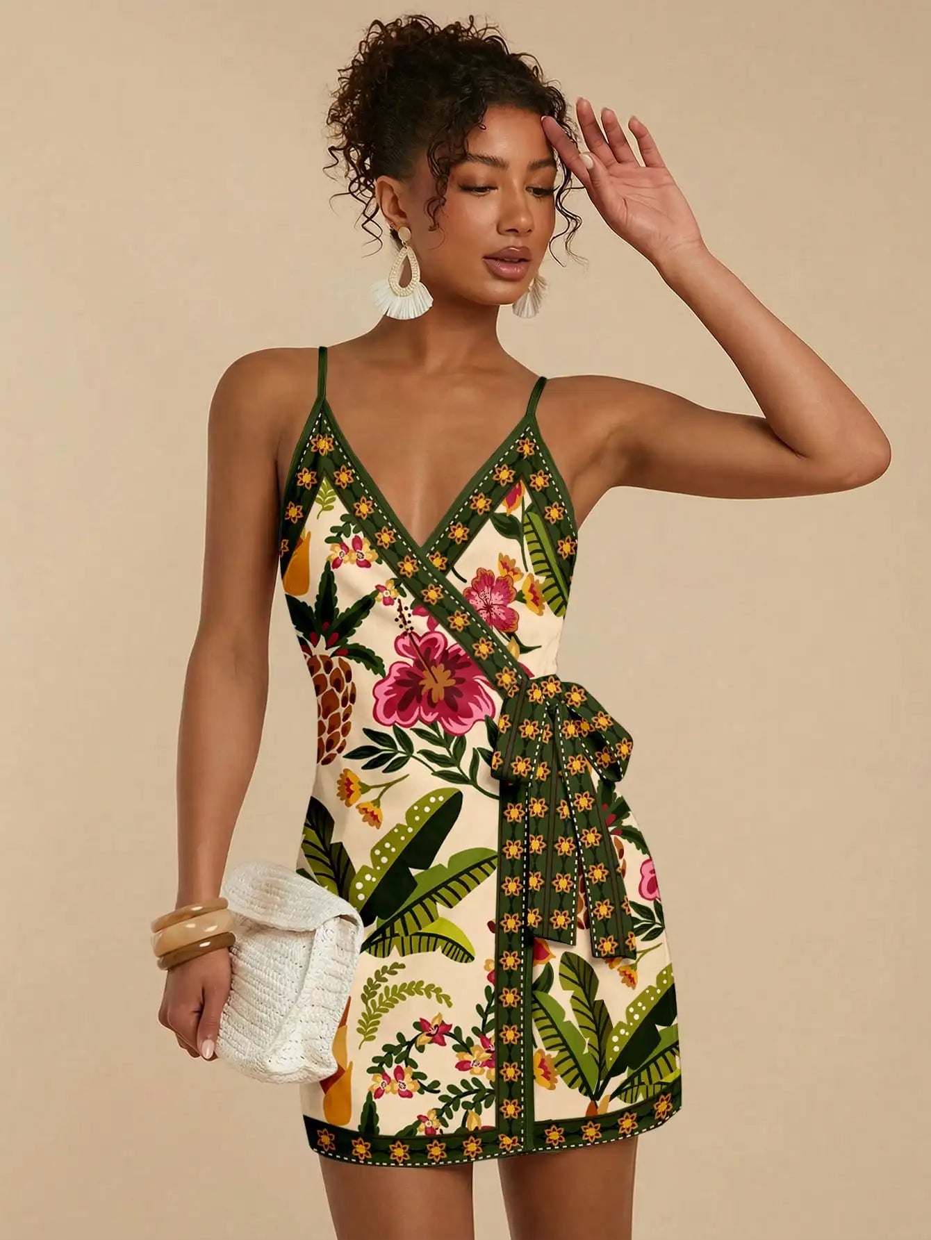 Women Wrap Floral Print Boho Dress Mini by MadisonnSavannahBoutique