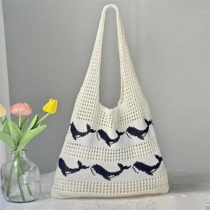 Handmade Crochet Tote Bag with Seahorse Design by MadisonnSavannahBoutique