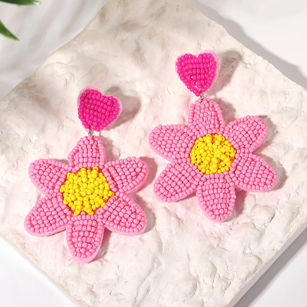 Bohemian Starfish Lobster Conch Seed Bead Drop Earrings Handmade by MadisonnSavannahBoutique