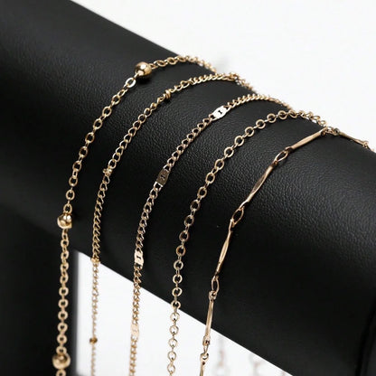 5 Piece Mixed Chain Anklet Set, Bohemian by MadisonnSavannahBoutique