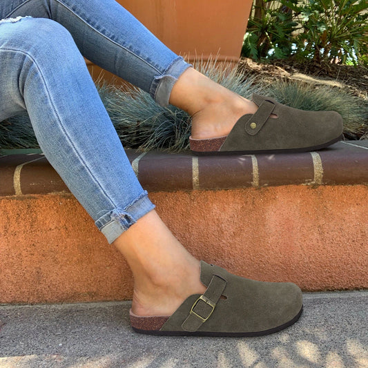 Fashion Women's Suede Mules Slippers With Arch Support by MadisonnSavannahBoutique
