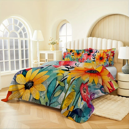 2/3pcs Floral Lightweight Comforter Quilt Set by MadisonnSavannahBoutique