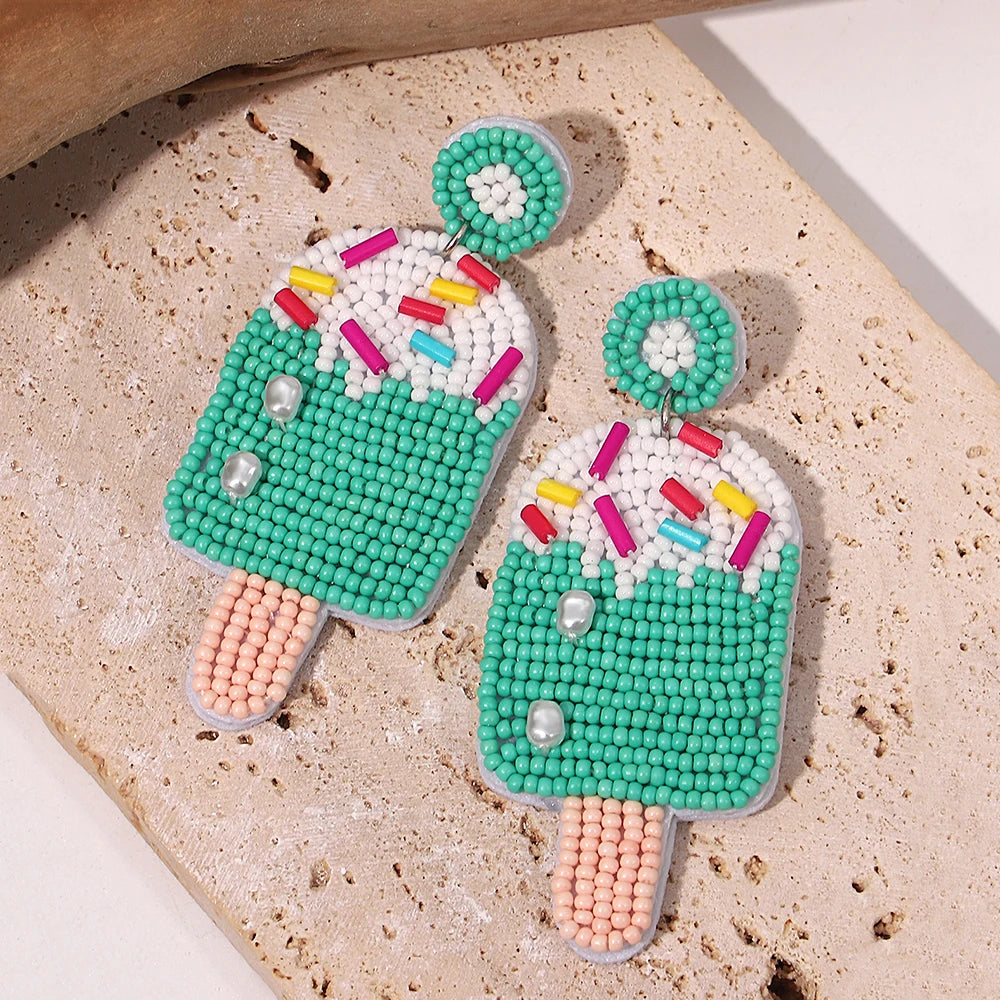 Bohemian Starfish Lobster Conch Seed Bead Drop Earrings Handmade by MadisonnSavannahBoutique
