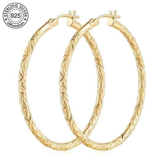 Italian Craftsmanship Engraved Diamond Cut Patterns Earrings by MadisonnSavannahBoutique