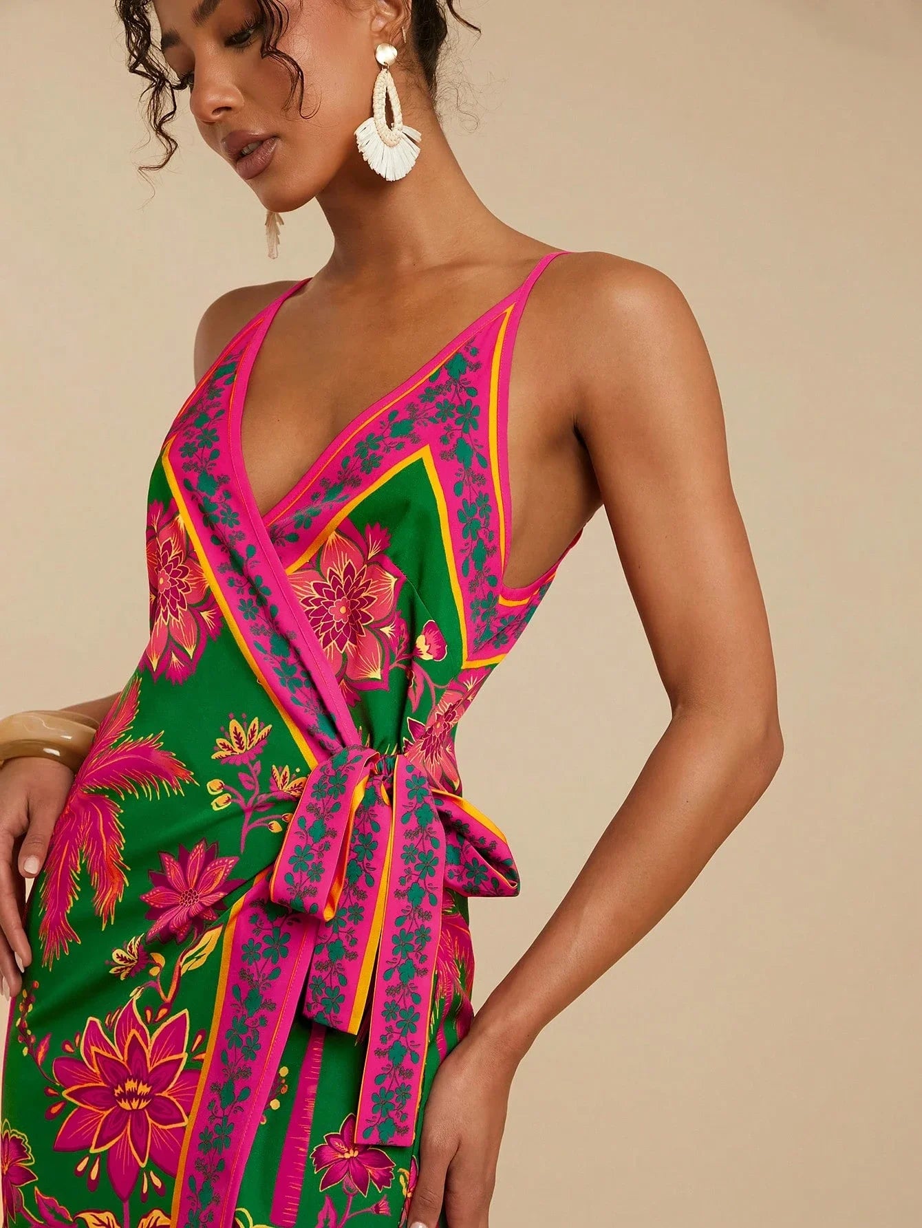 Women Wrap Floral Print Boho Dress Mini by MadisonnSavannahBoutique