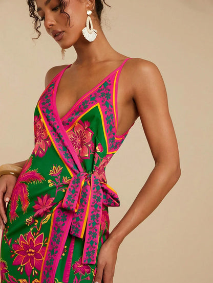 Women Wrap Floral Print Boho Dress Mini by MadisonnSavannahBoutique