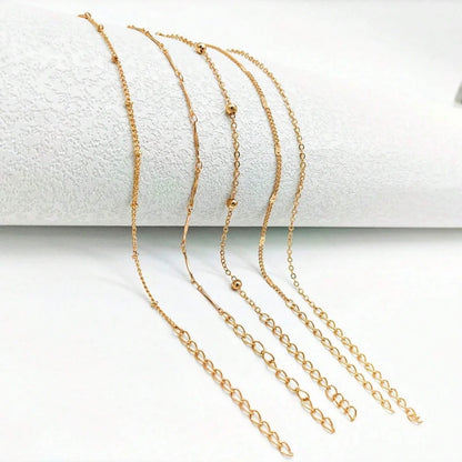 5 Piece Mixed Chain Anklet Set, Bohemian by MadisonnSavannahBoutique