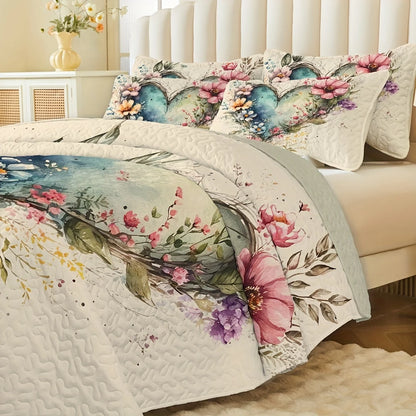 2/3pcs Floral Lightweight Comforter Quilt Set by MadisonnSavannahBoutique