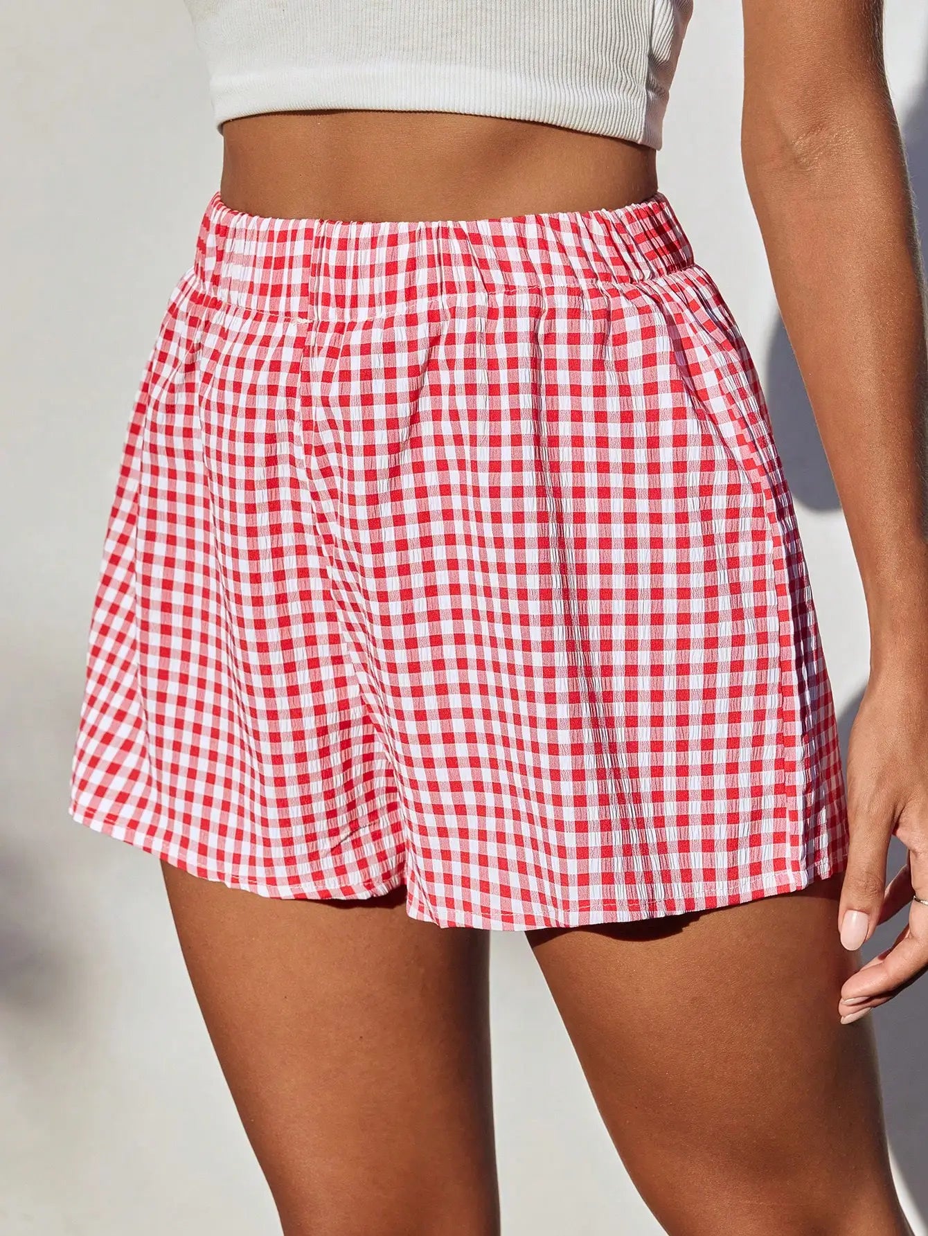 Yellow Gingham Plaid Casual Shorts by MadisonnSavannahBoutique