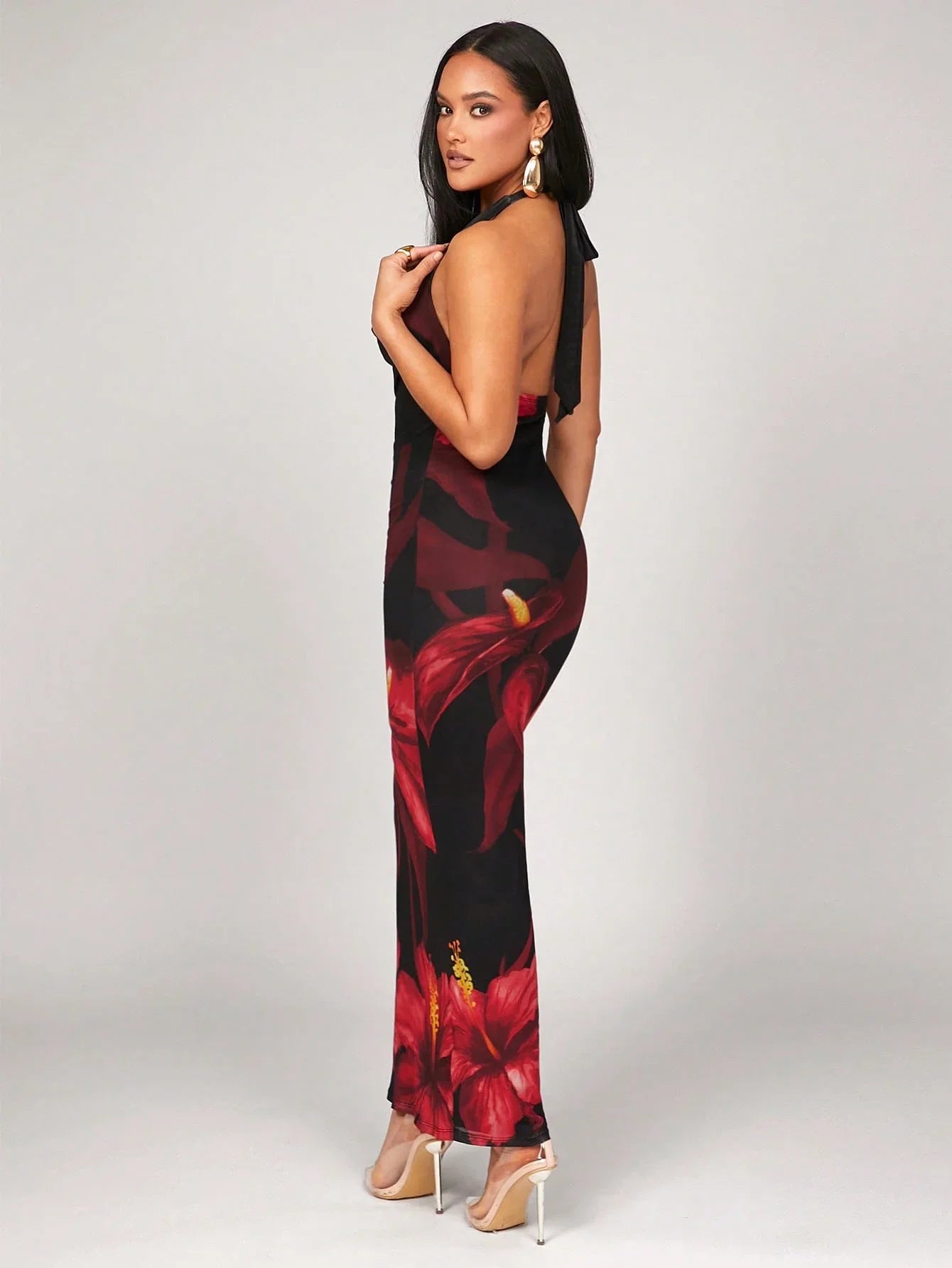Floral Print Halter Neck Maxi Dress by MadisonnSavannahBoutique