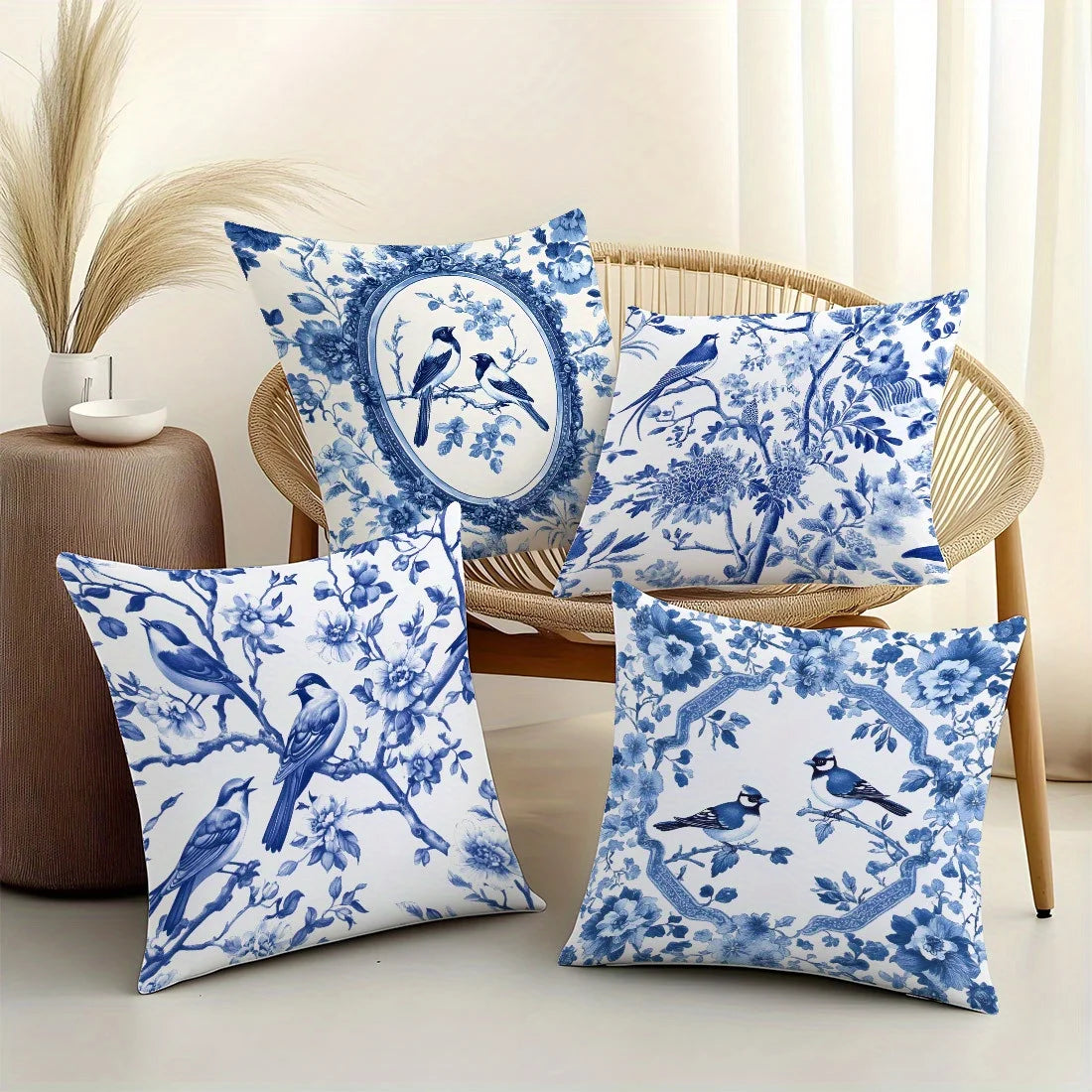 Pillow Covers 18x18 Inch Blue White by MadisonnSavannahBoutique