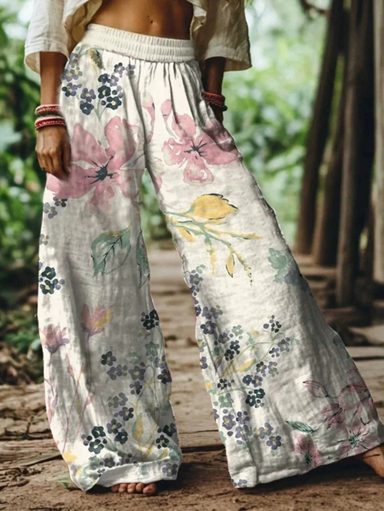 Floral Print Wide Leg Pants by MadisonnSavannahBoutique