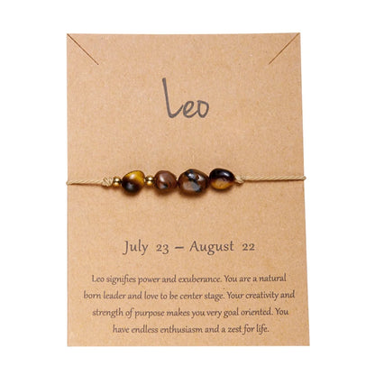 Charm 12 Constellation Irregular Natural Stone Beads Bracelets Birthstone Zodiac Signs by MadisonnSavannahBoutique