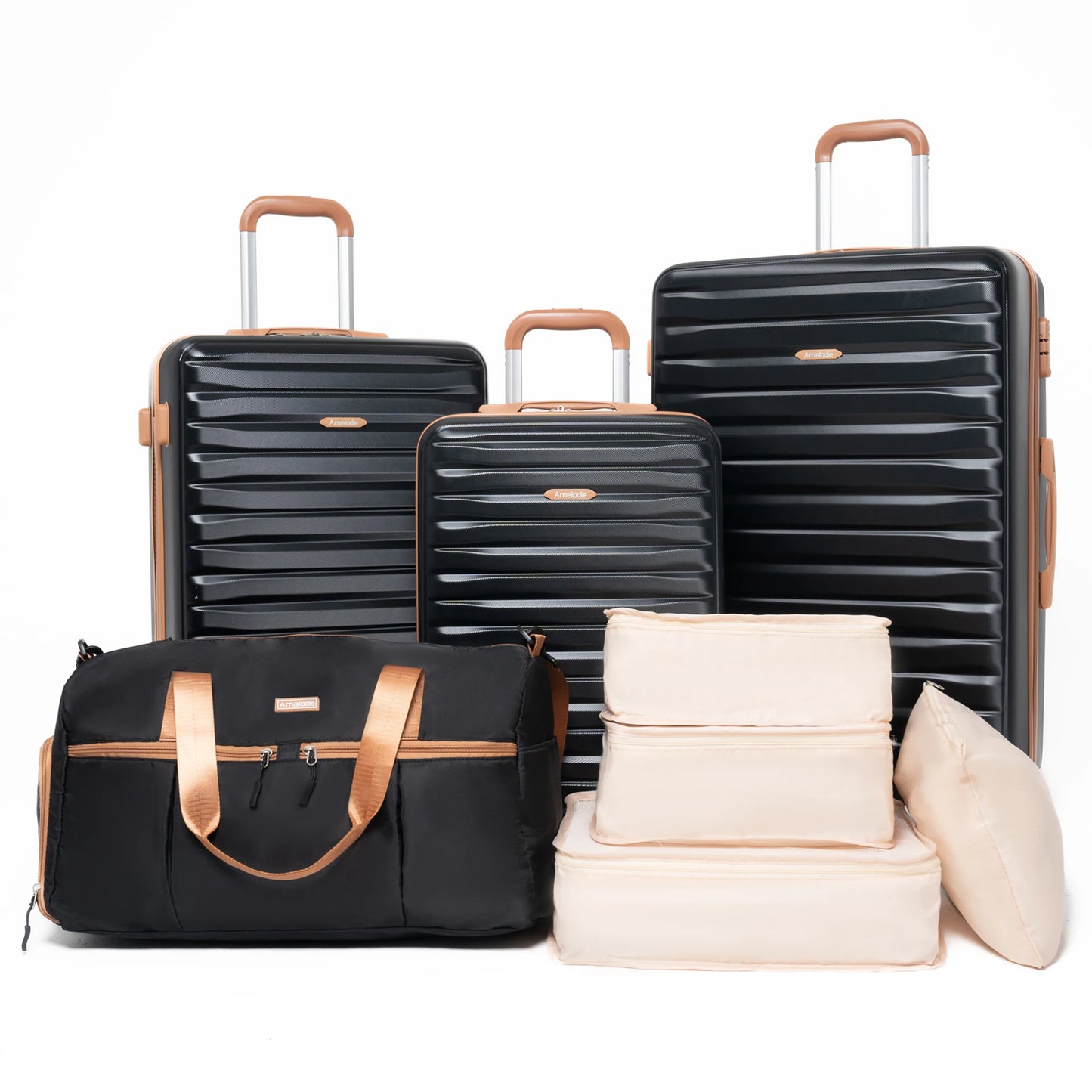 3 Piece Suitcases with Double Spinner Wheel, Hard Case Luggage with TSA Lock, Travel Duffle Bag by MadisonnSavannahBoutique