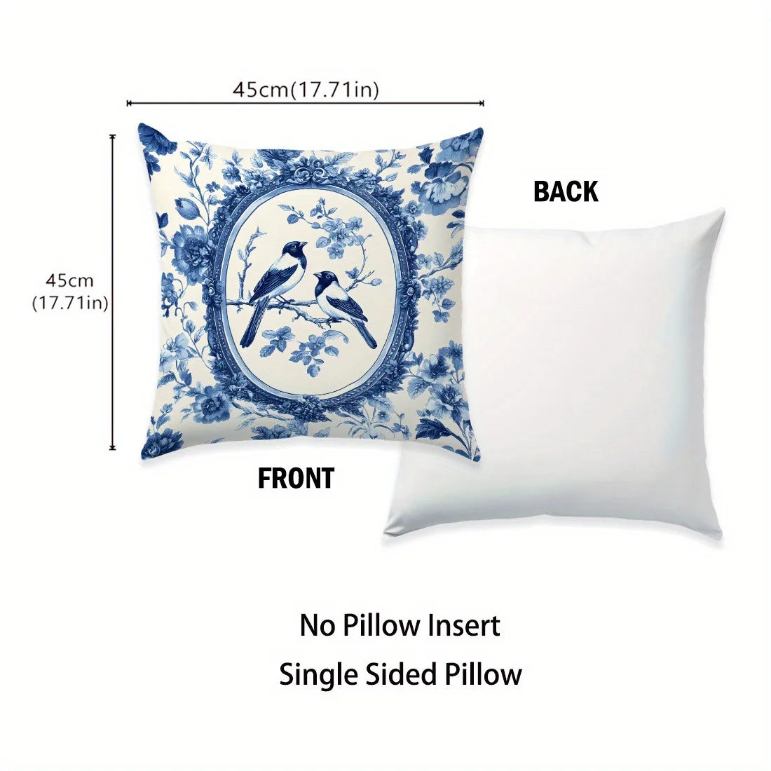 Pillow Covers 18x18 Inch Blue White by MadisonnSavannahBoutique