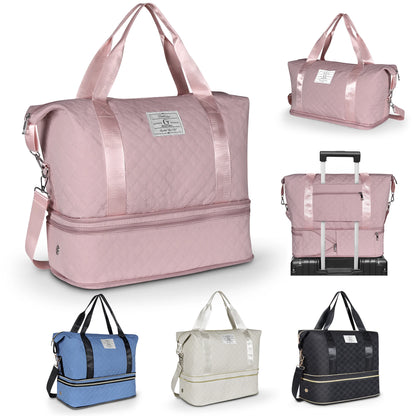 Large Capacity, Durable Nylon, Spinner Wheels, Shoulder & Hand Carry Option, Ideal fo by MadisonnSavannahBoutique