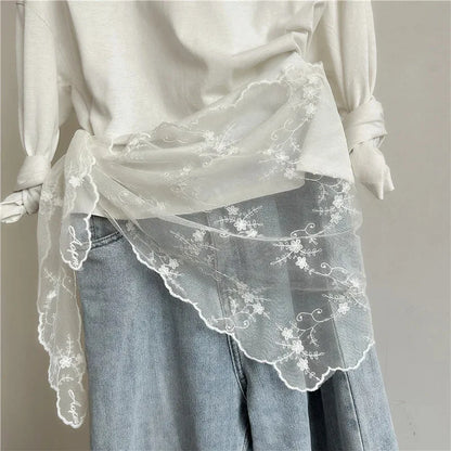 Lace Embroidered Silk Scarf by MadisonnSavannahBoutique