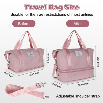 Large Capacity, Durable Nylon, Spinner Wheels, Shoulder & Hand Carry Option, Ideal fo by MadisonnSavannahBoutique