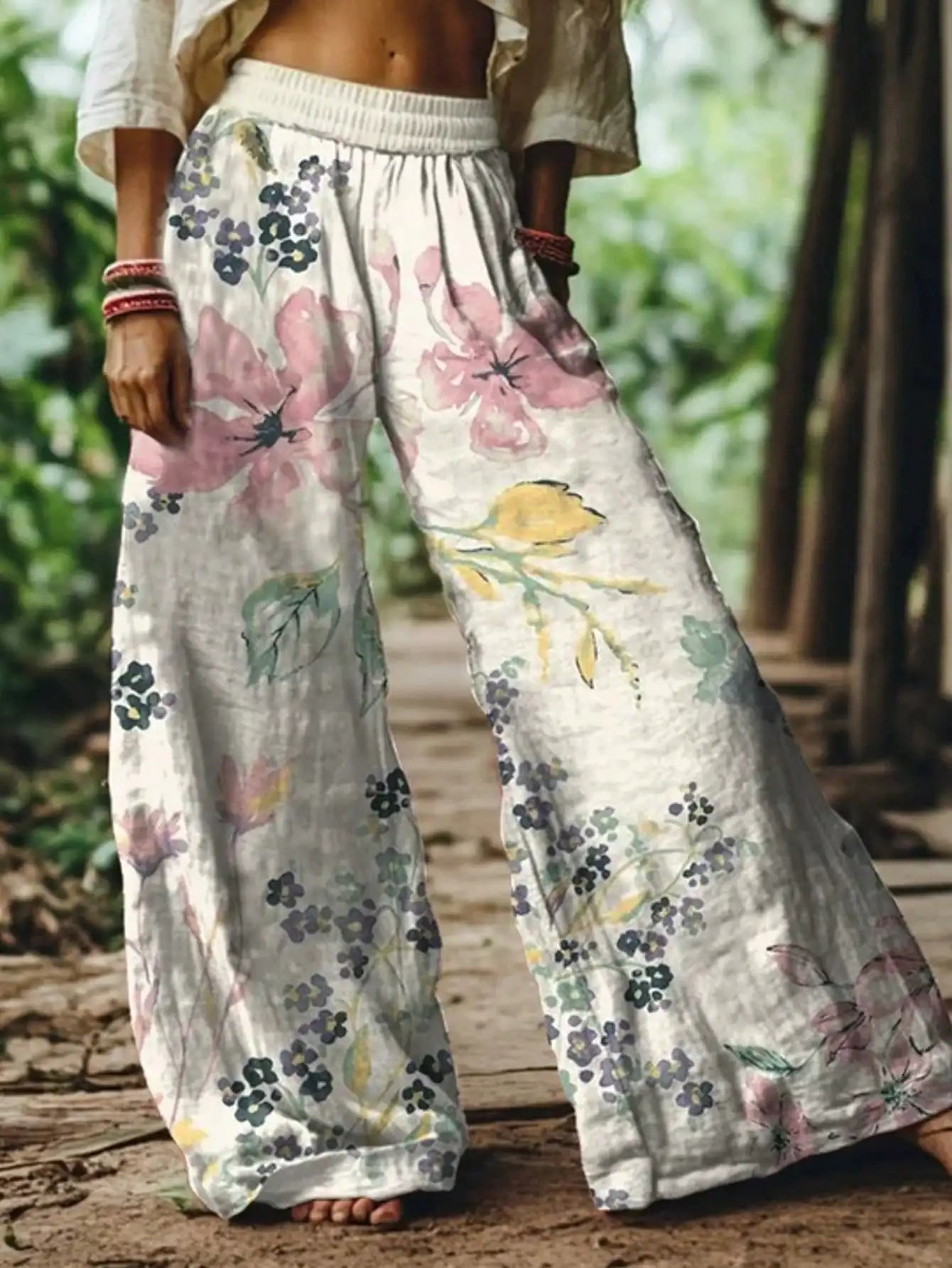 Floral Print Wide Leg Pants by MadisonnSavannahBoutique