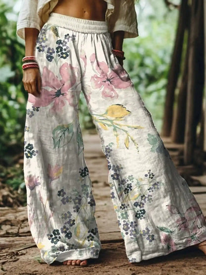 Floral Print Wide Leg Pants by MadisonnSavannahBoutique