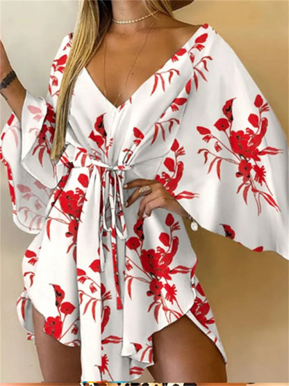 Flowers Print Bohemian Beach cover up by MadisonnSavannahBoutique