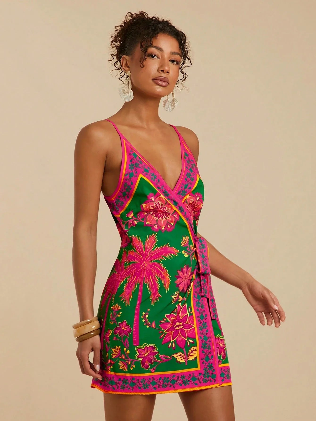 Women Wrap Floral Print Boho Dress Mini by MadisonnSavannahBoutique