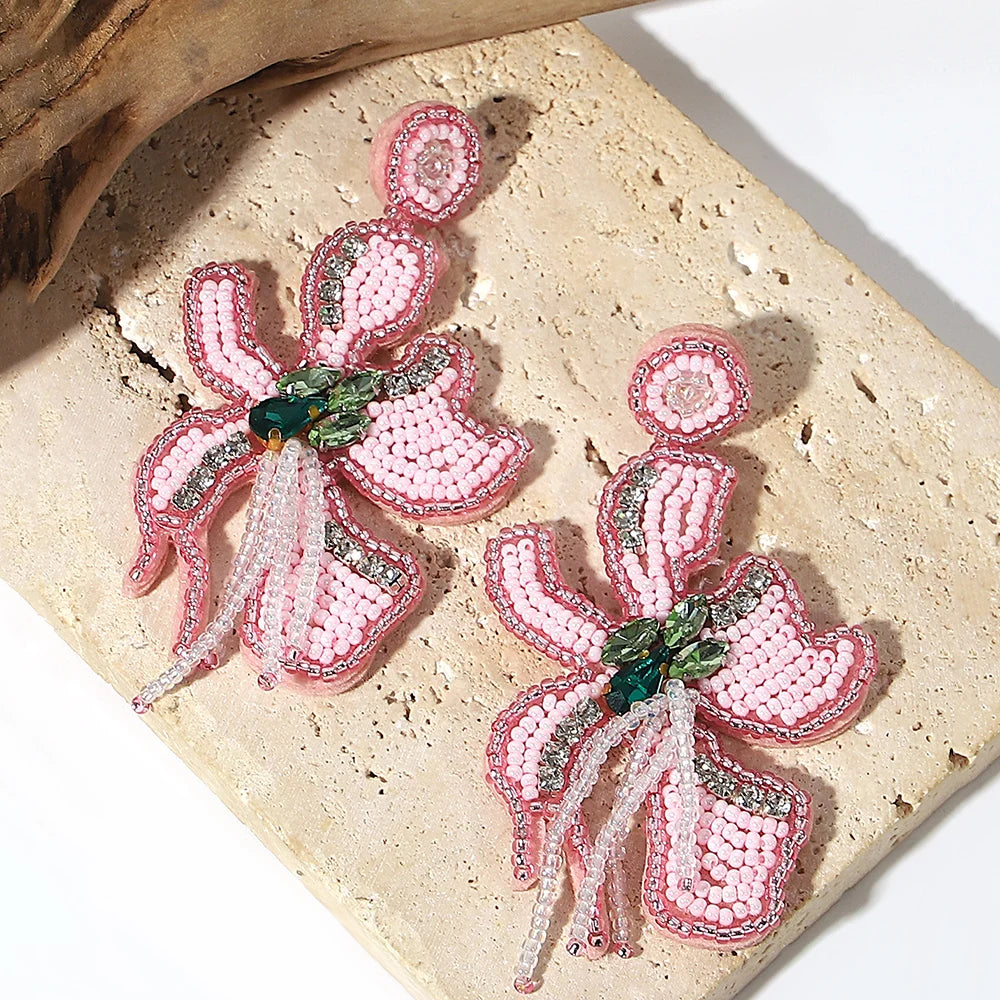 Bohemian Starfish Lobster Conch Seed Bead Drop Earrings Handmade by MadisonnSavannahBoutique