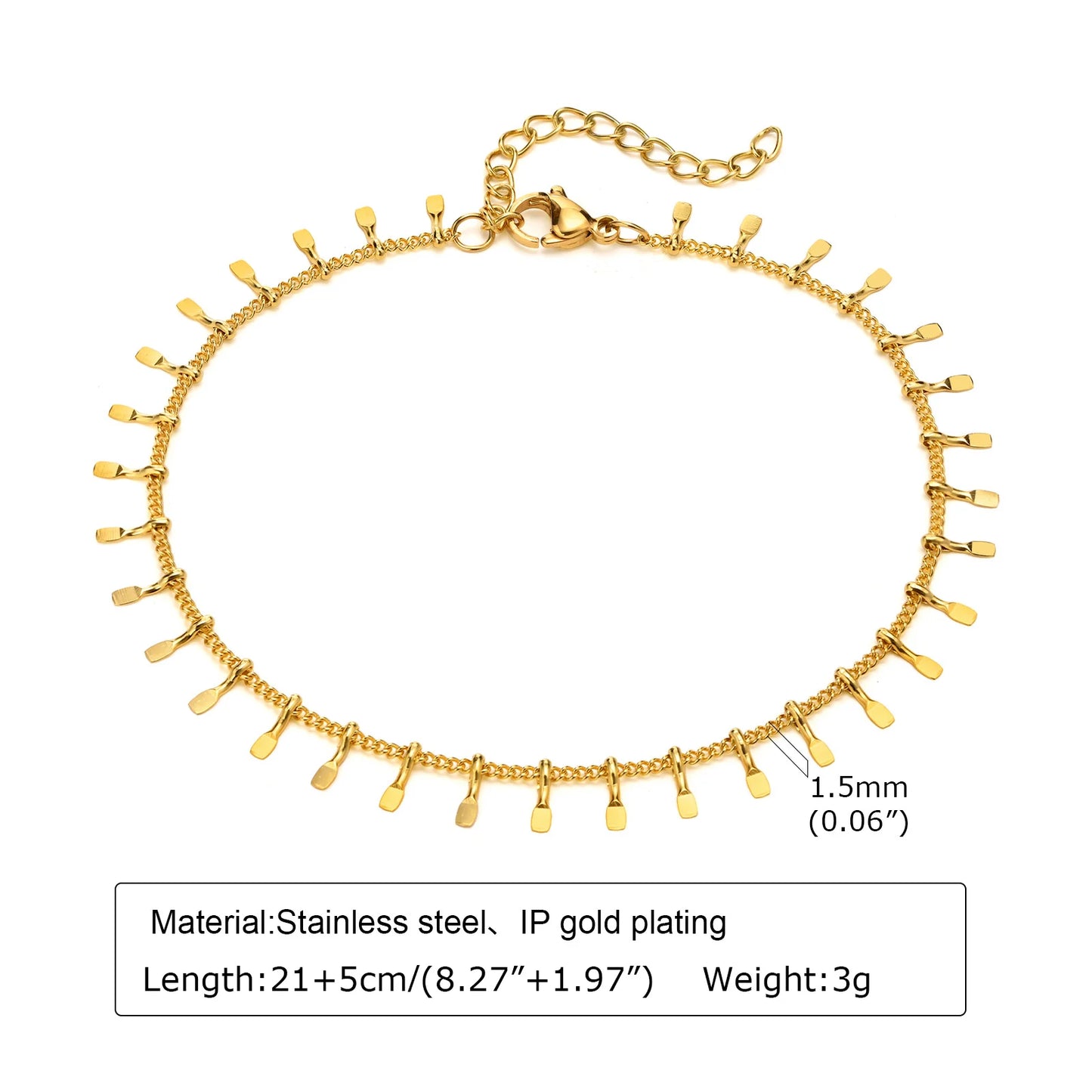 18k Gold Plated Foot Chain by MadisonnSavannahBoutique