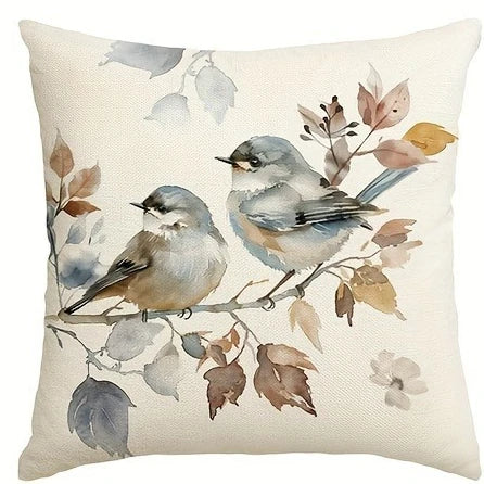 Bird Flower Pattern Soft Comfortable Cushion Cover ,18x18 inch by MadisonnSavannahBoutique