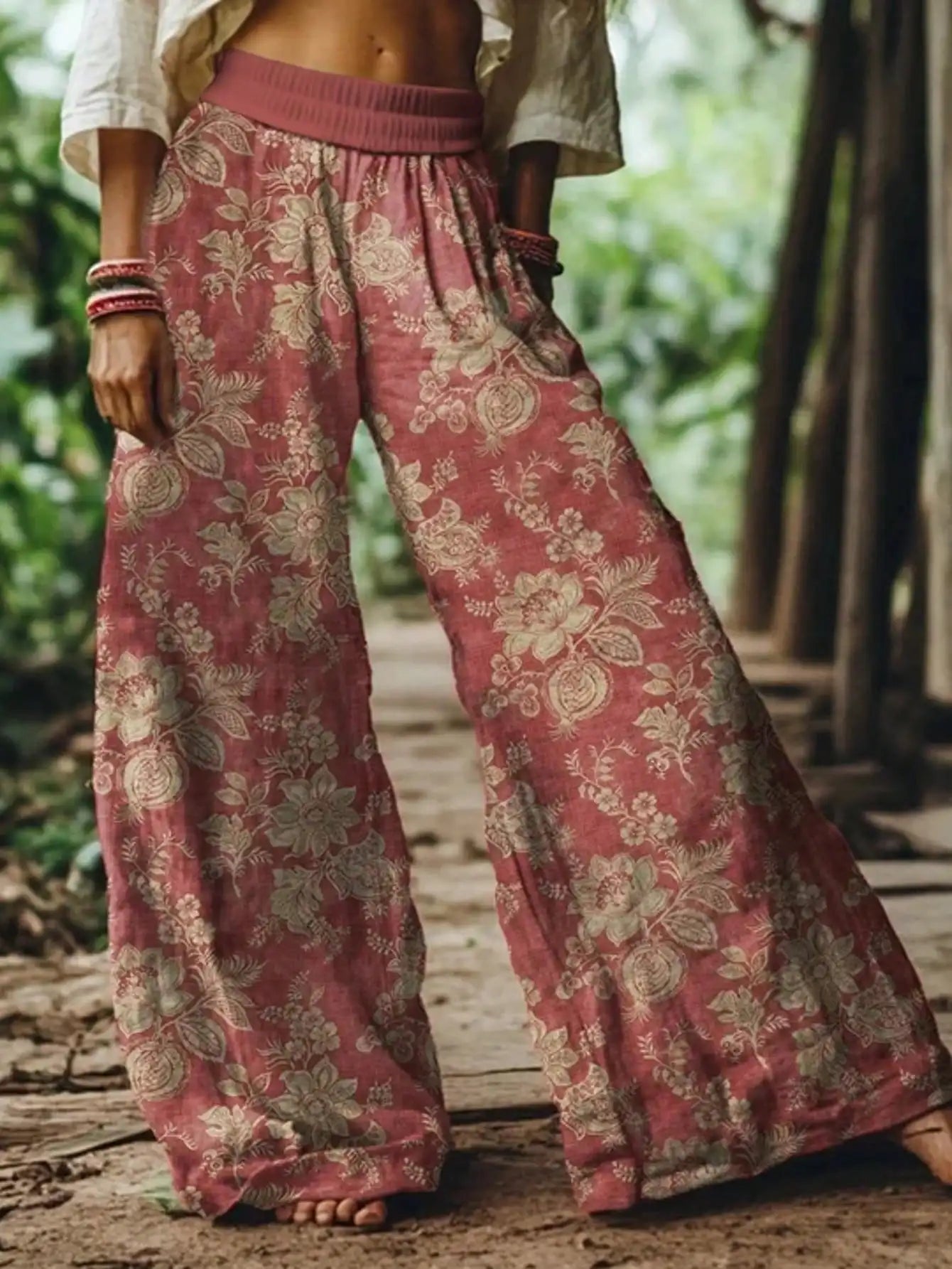 Floral Print Wide Leg Pants by MadisonnSavannahBoutique