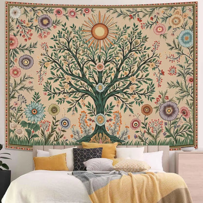 Celestial Sun & Floral Boho Decor 48x36in by MadisonnSavannahBoutique