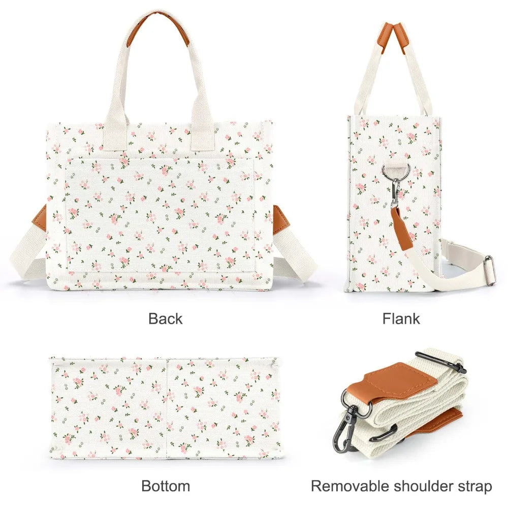 Canvas Tote Bags with Pockets by MadisonnSavannahBoutique