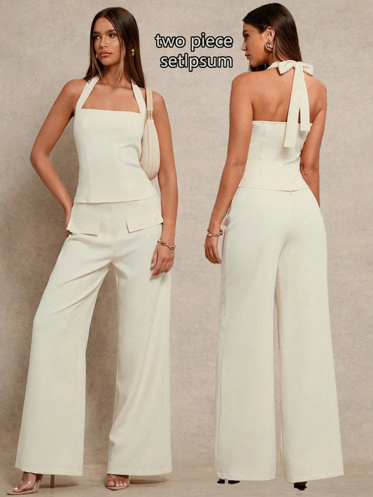 Halter Top And Wide Leg Pants by MadisonnSavannahBoutique