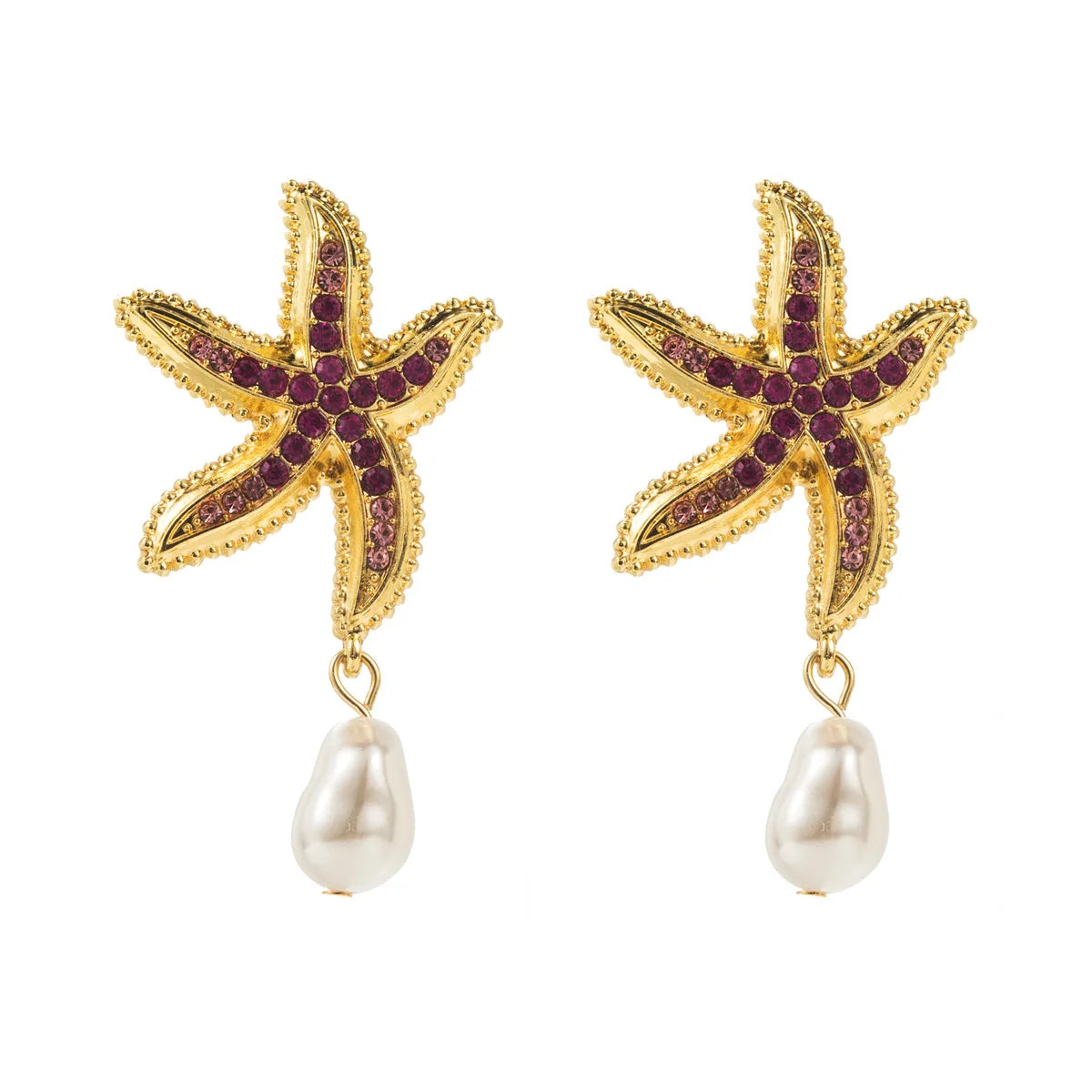 Starfish Earrings Ocean Wind Pearl Earrings by MadisonnSavannahBoutique