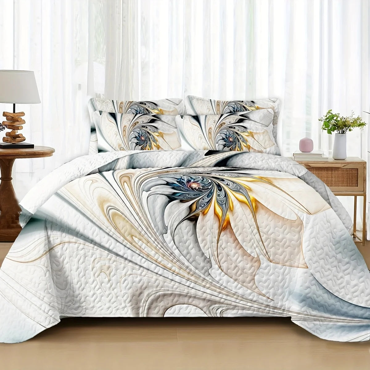 2/3pcs Floral Lightweight Comforter Quilt Set by MadisonnSavannahBoutique