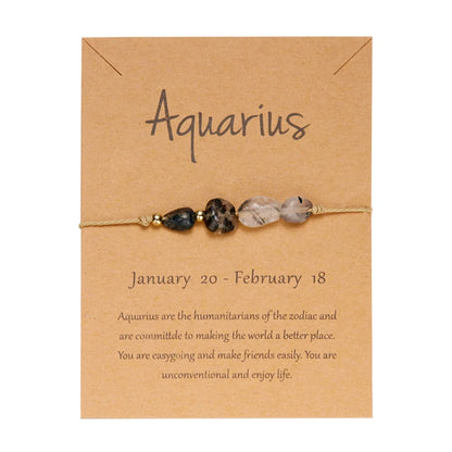 Charm 12 Constellation Irregular Natural Stone Beads Bracelets Birthstone Zodiac Signs by MadisonnSavannahBoutique