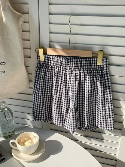 Yellow Gingham Plaid Casual Shorts by MadisonnSavannahBoutique