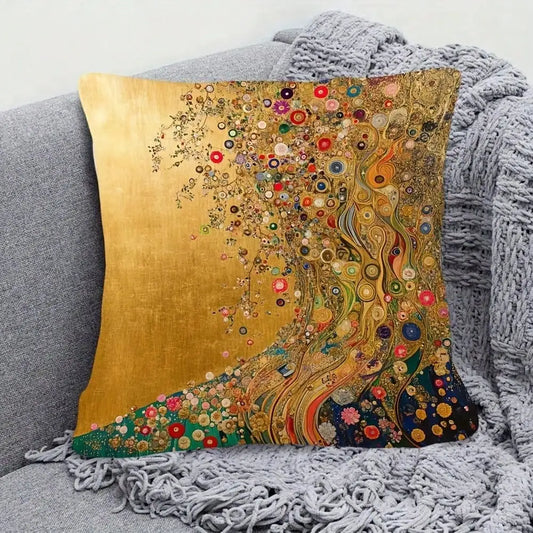 1pc Golden Floral Pillow Cover by MadisonnSavannahBoutique