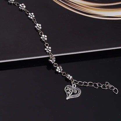 Ankle Bracelet Heart Silver by MadisonnSavannahBoutique