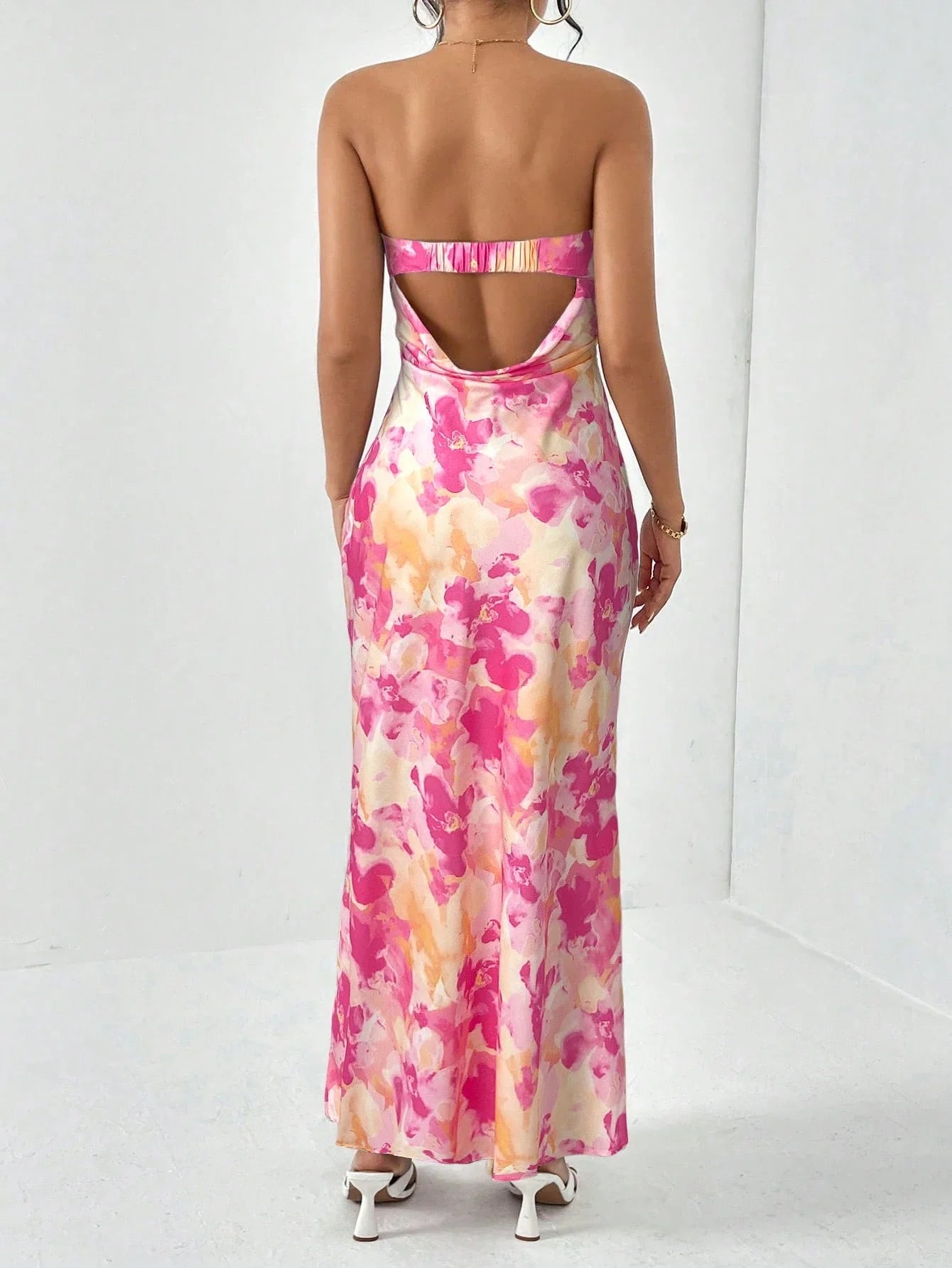 Women Sleeveless Backless Floral Print Maxi Dress Summer by MadisonnSavannahBoutique