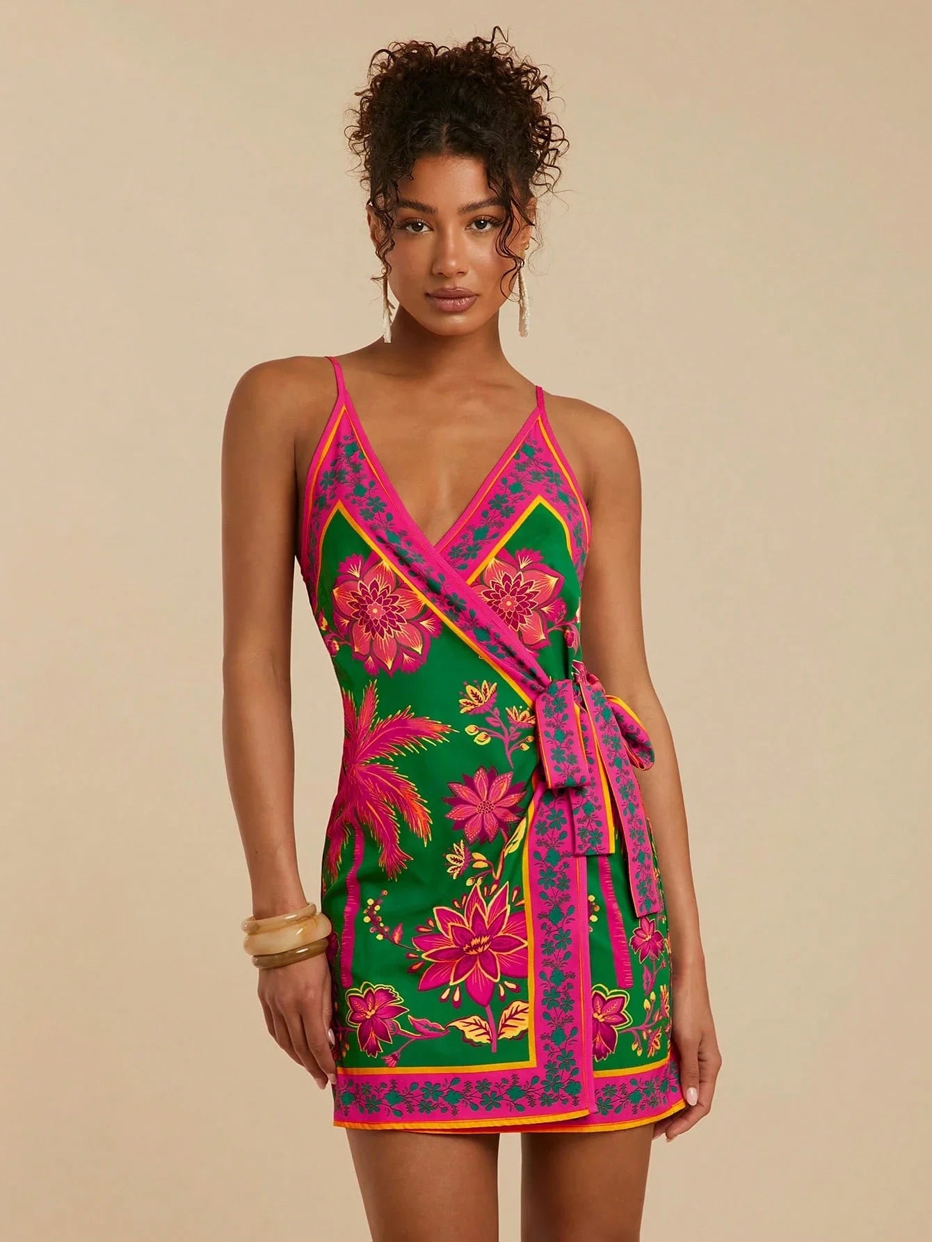 Women Wrap Floral Print Boho Dress Mini by MadisonnSavannahBoutique